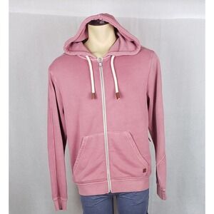 Fundamental Coast Later Full Zip Hoodie Mens M Dusty Red Casual Cozy